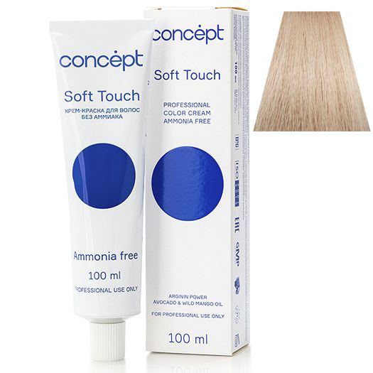 Cream hair dye without ammonia 9.87 blond very light pearly beige Soft Touch Concept 100 ml